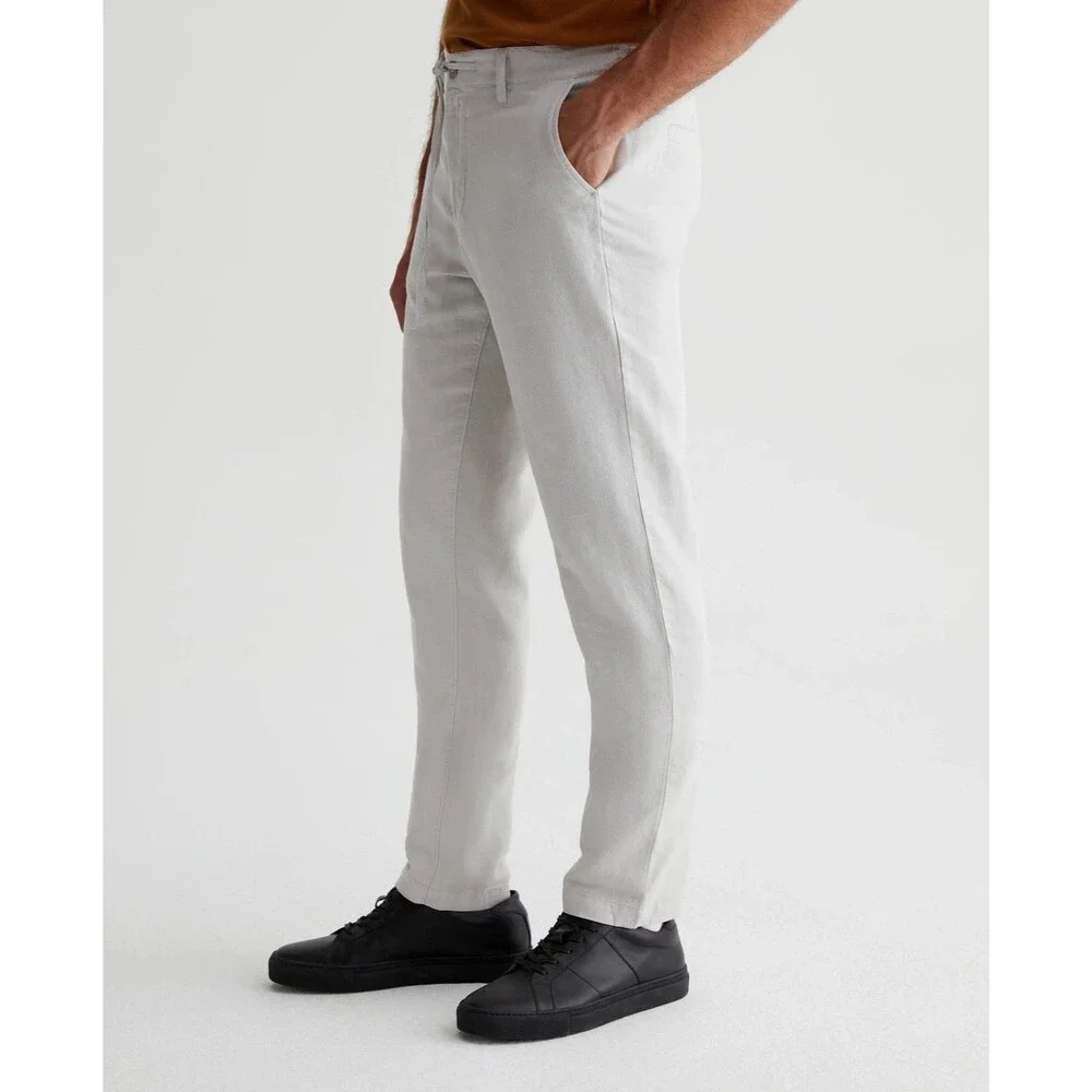 AG Adriano Goldschmied Linen Pants Mens 28 Beige Garreth Jogger Trouser NEW